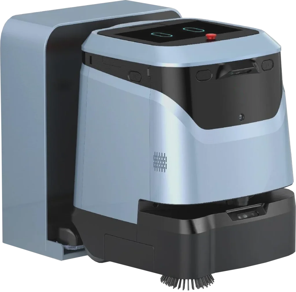 Commercial robotic cleaning machine in action – autonomous floor scrubber and vacuum for warehouses, hospitals, and industrial facilities in Brisbane & Sunshine Coast.